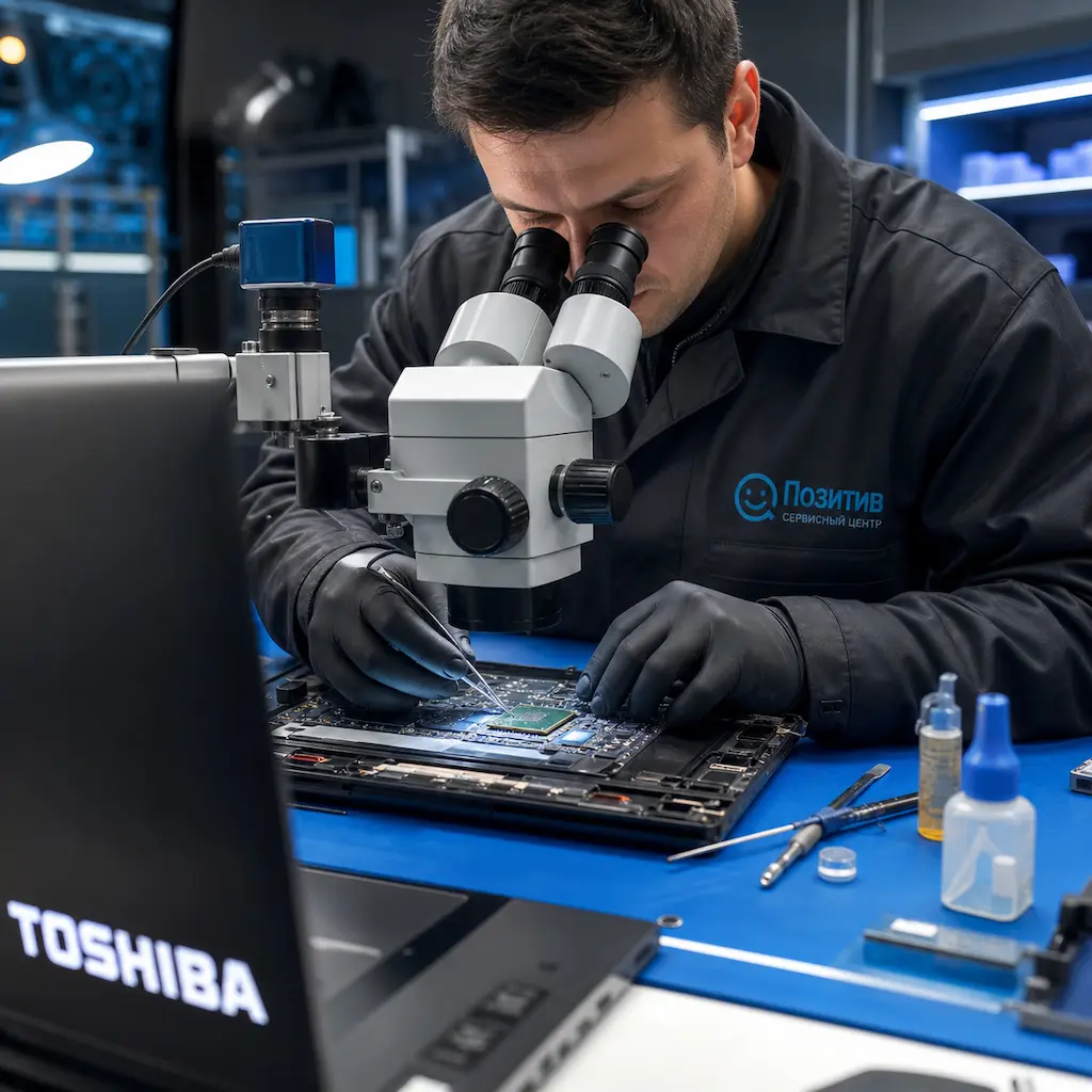 Замена видеокарты ноутбука Toshiba в Ангарске