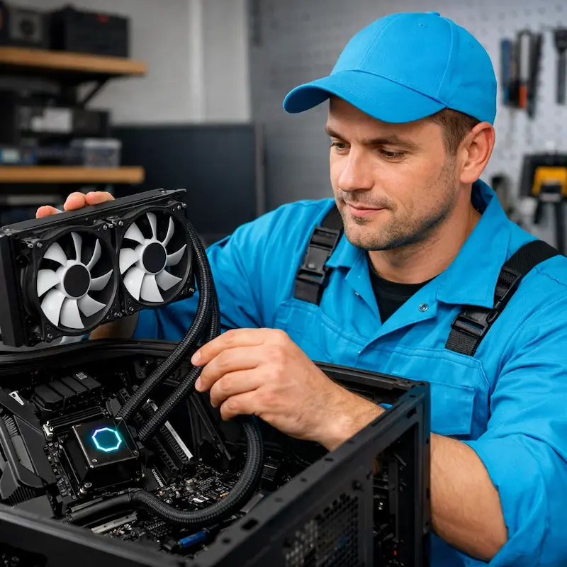 Установка водяного охлаждения на компьютер в Ангарске