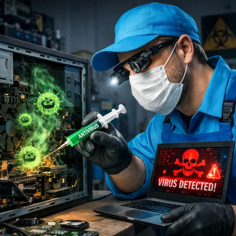 Лечение компьютера от вирусов в Ангарске на дому